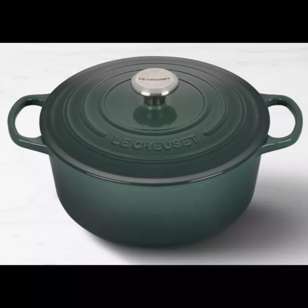 Le Creuset Green Cast Iron Dutch Oven